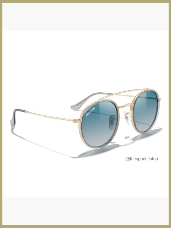 Retro Round Polarized Sunglasses Metal Frame Double Bridge main image 6